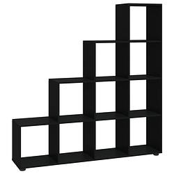 Foto van Vidaxl boekenkast trapvormig 142 cm bewerkt hout zwart