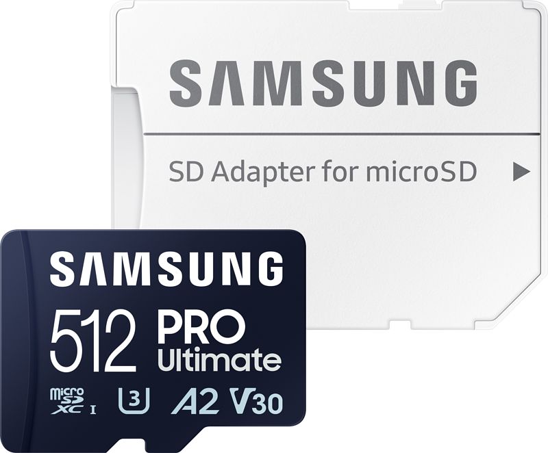 Foto van Samsung pro ultimate 512 gb (2023) microsdxc + sd adapter