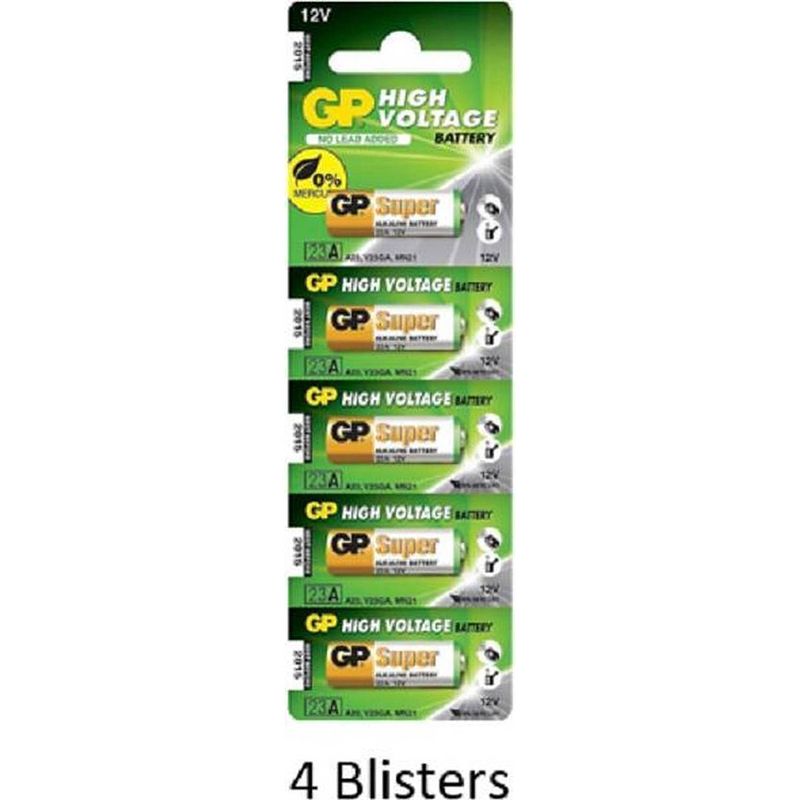 Foto van 20 stuks (4 blisters a 5 stuks) gp alkaline 23ae c5 / 12v