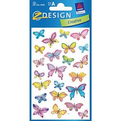 Foto van Avery stickers vlinders junior 7,6 x 12 cm papier 69 stuks