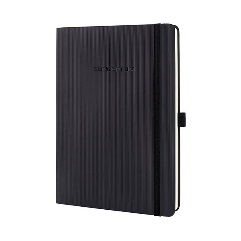 Foto van Notitieboek sigel conceptum pure hardcover tablet formaat zwart gelinieerd