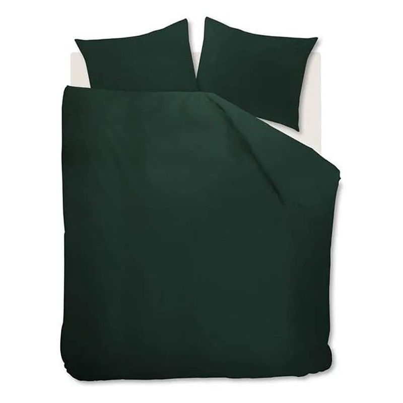 Foto van Beddinghouse organic basic dekbedovertrek - lits-jumeaux (240x200/220 cm + 2 slopen) - katoen - dark green
