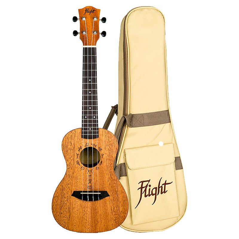 Foto van Flight designer series duc373 mahogany concert ukelele met gigbag