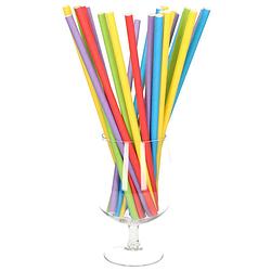 Foto van 100x duurzame papieren drinkrietjes gekleurd 25 cm - drinkrietjes