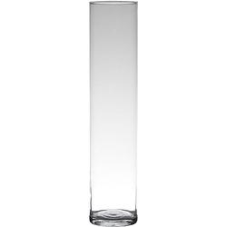 Foto van Transparante home-basics cylinder vorm vaas/vazen van glas 50 x 9 cm - vazen