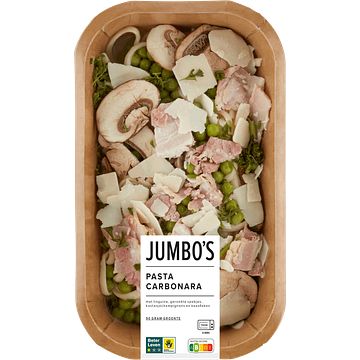 Foto van Jumbo verse maaltijd pasta carbonara met gerookte spekjes 450g