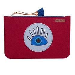 Foto van Biggdesign boze oog clutch dames - handtas - handtasje - portemonnee dames- 24 cm - rood