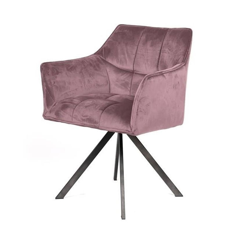 Foto van Set van 2 eetkamerstoelen suze velvet roze