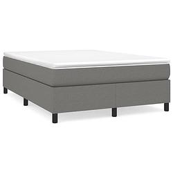 Foto van The living store boxspringframe stof donkergrijs 140x190 cm - bed