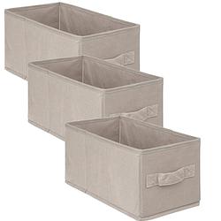 Foto van 5five opbergmand/kastmand - 3x - vakkenkast - 7 liter - beige - 15 x 31 x 15 cm - opbergmanden