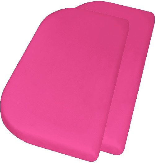 Foto van Playshoes hoeslaken junior 81 x 42 + 10 cm katoen roze 2 stuks