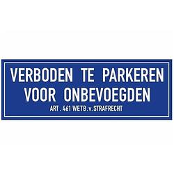 Foto van 10x stuks sticker verboden te parkeren voor onbevoegden 20 x 7 cm - feeststickers