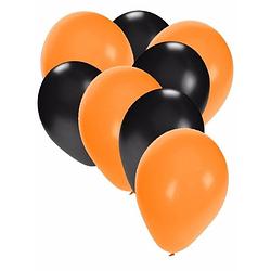 Foto van 50x oranje en zwarte ballonnen - ballonnen