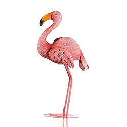 Foto van Dierenbeeld flamingo vogel 47 cm tuinbeeld steker - tuinbeelden