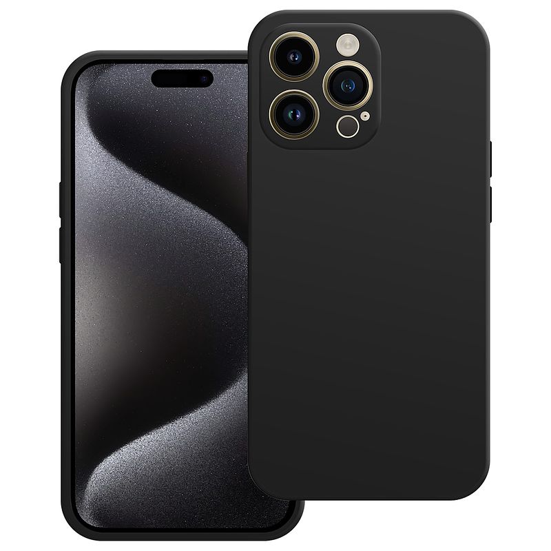 Foto van Just in case premium liquid color tpu case voor apple iphone 15 pro max telefoonhoesje zwart