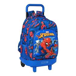Foto van Schoolrugzak met wielen spiderman great power rood blauw (33 x 45 x 22 cm)