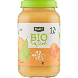 Foto van Jumbo babyvoeding biologisch peer, abrikoos & perzik 12+ maanden 220g