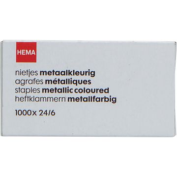 Foto van Hema nietjes metaalkleurig 24/6 1000 stuks bij jumbo