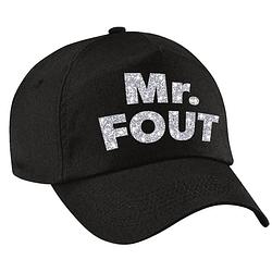 Foto van Mr. fout pet / cap zwart met zilveren letters voor heren - verkleedhoofddeksels