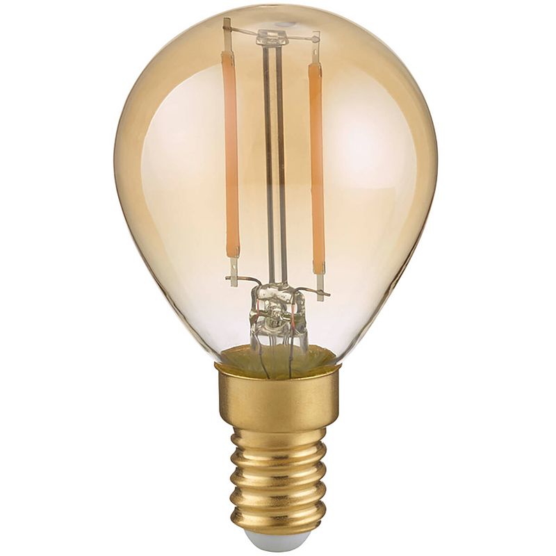 Foto van Led lamp - filament - trion tropin - e14 fitting - 2w - warm wit-2700k - amber - glas