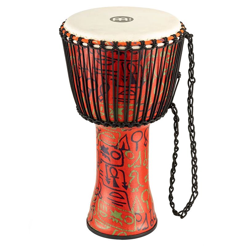 Foto van Meinl padj1 rope tuned travel series pharaoh'ss script 12 inch djembe