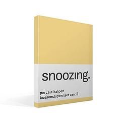 Foto van Snoozing - kussenslopen - set van 2 - percal katoen - 60x70 - geel
