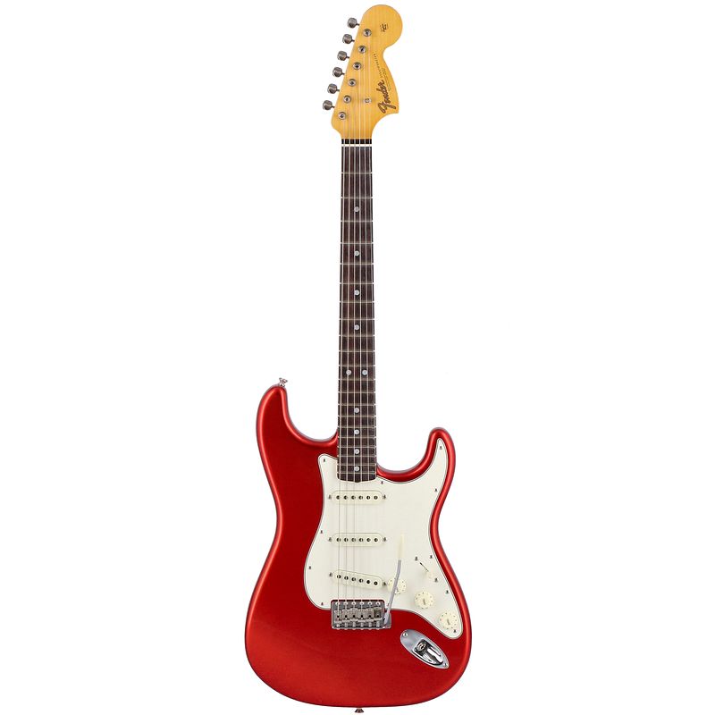 Foto van Fender custom shop time machine 's66 strat deluxe closet classic rw faded aged candy apple red met deluxe koffer en coa