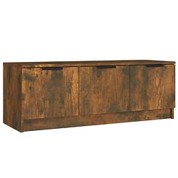 Foto van The living store tv-kast - klassiek - tv-meubel - afmetingen- 102 x 35 x 36.5 cm - kleur- gerookt eiken