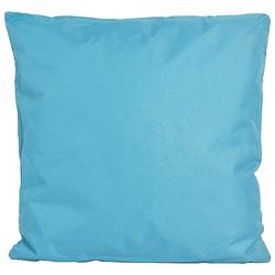Foto van 1x bank/sier kussens voor binnen en buiten in de kleur lichtblauw 45 x 45 cm - sierkussens