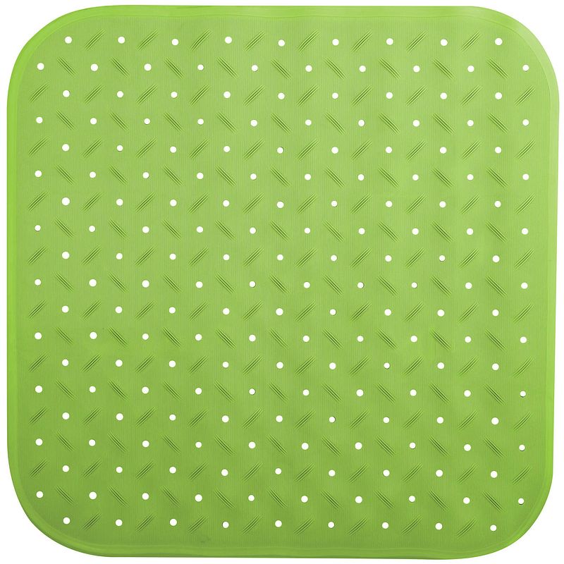 Foto van Msv douche/bad anti-slip mat badkamer - rubber - limegroen - 54 x 54 cm - badmatjes