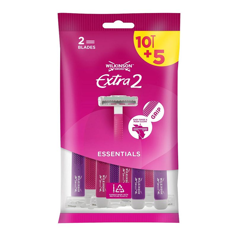 Foto van Extra2 beauty essentials wegwerpscheermesjes voor vrouwen 15st