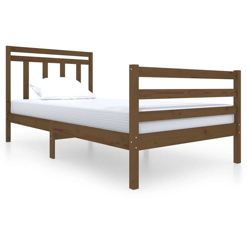 Foto van Vidaxl bedframe massief hout honingbruin 100x200 cm