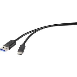 Foto van Renkforce usb-kabel usb 3.2 gen1 (usb 3.0 / usb 3.1 gen1) usb-a stekker, usb-c stekker 1.80 m zwart rf-4535906