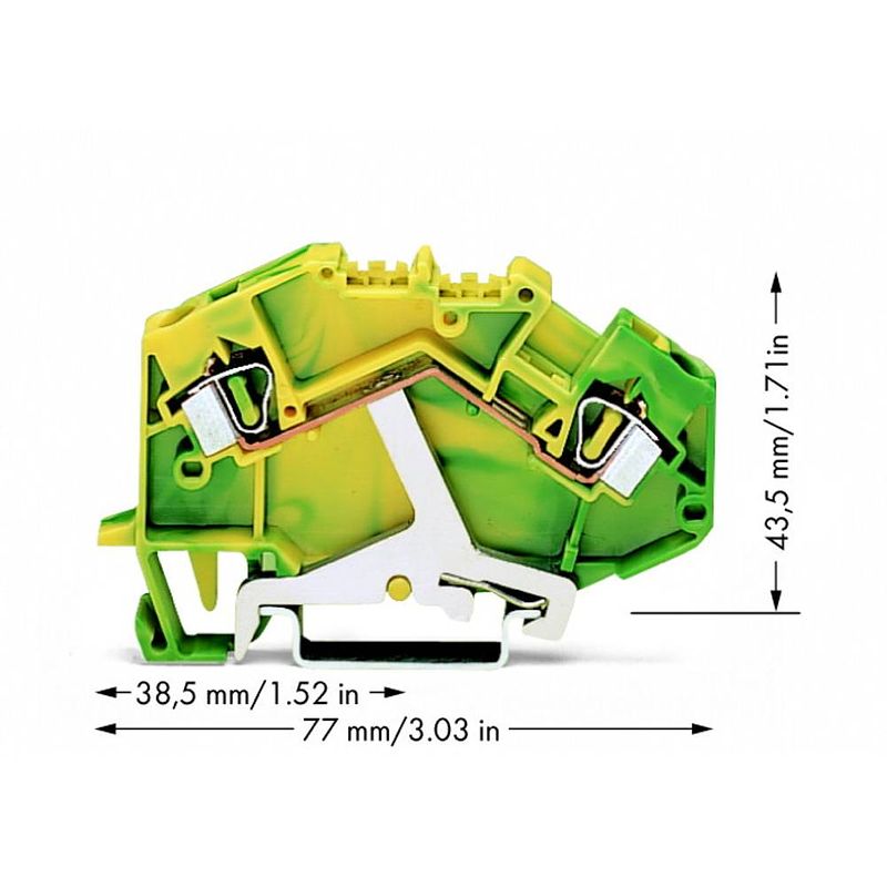 Foto van Wago 781-607 aardingsklem 6 mm spanveer toewijzing: terre groen, geel 50 stuk(s)