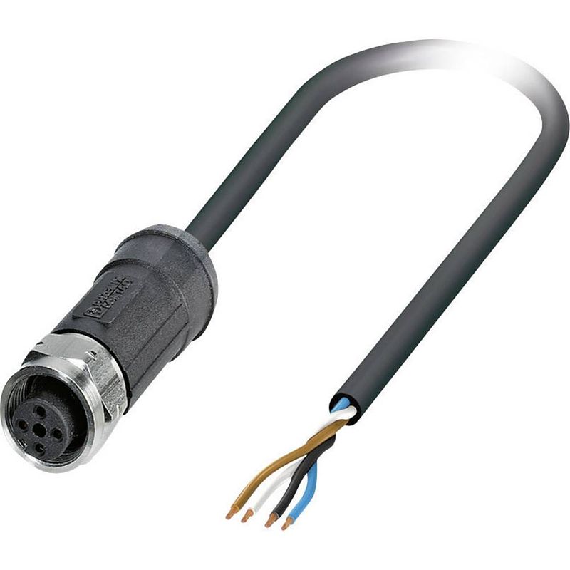 Foto van Phoenix contact 1454079 sensor/actuator connector, geassembleerd m12 aantal polen: 4 bus, recht 2.00 m 1 stuk(s)