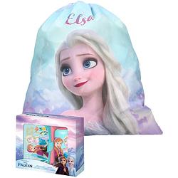 Foto van Disney frozen lunchbox set voor kinderen - 3-delig - blauw - incl. gymtas/schooltas - lunchboxen