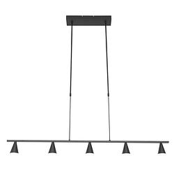 Foto van Moderne hanglamp - steinhauer - metaal - modern - led - l: 120cm - voor binnen - woonkamer - eetkamer - zwart