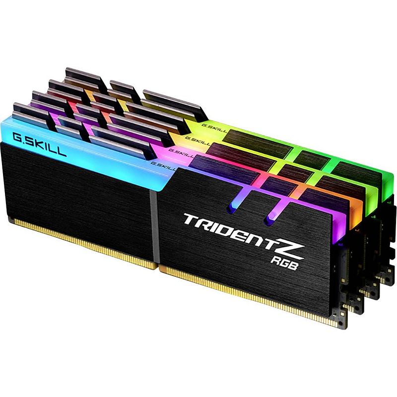 Foto van G.skill trident z rgb werkgeheugenset voor pc ddr4 64 gb 4 x 16 gb non-ecc 3600 mhz 288-pins dimm cl18-22-22-42 f4-3600c18q-64gtzr