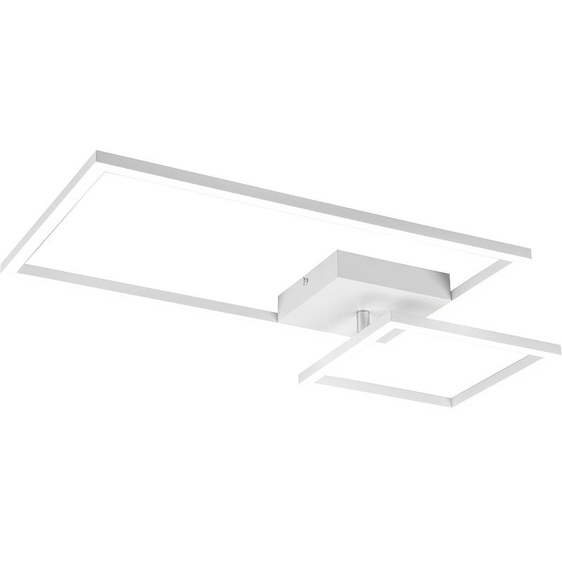 Foto van Led plafondlamp - plafondverlichting - trion pado - 25w - warm wit 3000k - dimbaar - rechthoek - mat wit - aluminium