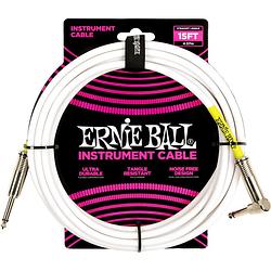 Foto van Ernie ball 6400 instrumentkabel jack mono wit 4.5m