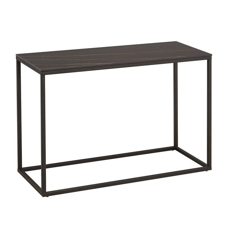 Foto van Industriële sidetable fien marmerlook zwart