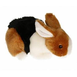 Foto van Pluche konijn knuffel bruin/zwart/wit 20 cm - konijnen knuffels