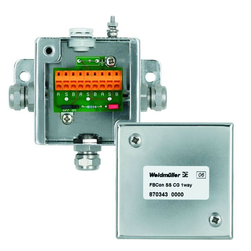 Foto van Weidmüller fbcon ss cg 1way 8703430000 passieve sensor/actorbox profibus-pa standaardverdeler 1 stuk(s)