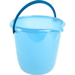 Foto van Blauwe schoonmaakemmers/huishoudemmers 10 liter van dia 28 cm - emmers