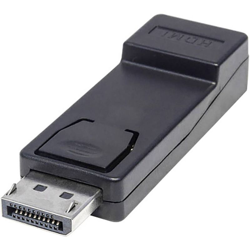 Foto van Manhattan 151993 displayport adapter [1x displayport stekker - 1x hdmi-bus] zwart ul gecertificeerd, vergulde steekcontacten