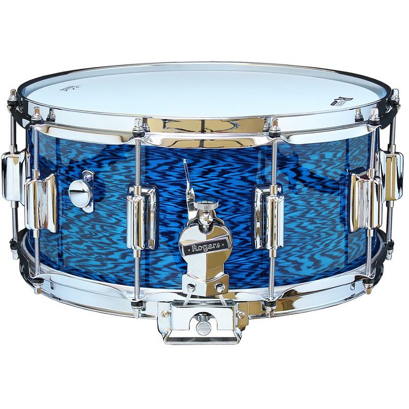 Foto van Rogers drums usa dyna-sonic beavertail blue onyx 14 x 6.5 inch snaredrum