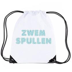 Foto van Wit nylon rugzakje voor zwemles - gymtasje - zwemtasje