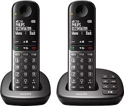 Foto van Philips dect draadloze telefoon xl met 2 handsets en antwoordapparaat