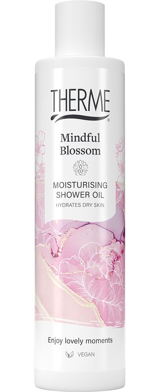 Foto van Therme mindful blossom moisturising shower oil