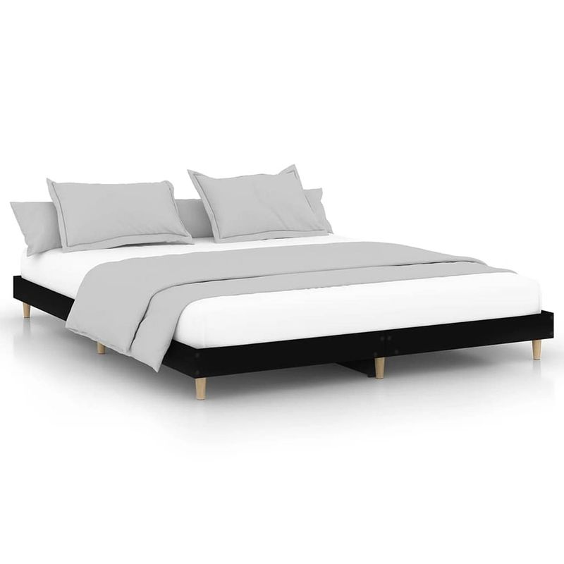 Foto van Vidaxl bedframe bewerkt hout zwart 150x200 cm